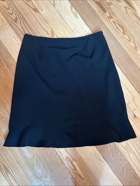 Women's Black A-Line Skirt with Subtle Flounce